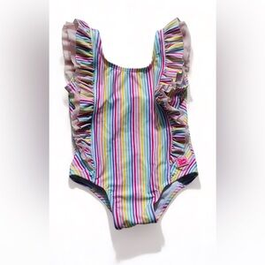 Ruffle Butts Rainbow 🌈 Seersucker Waterfall With Ruffle Swimsuit